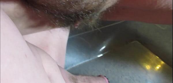  Hairy Pussy Wife Pissing on Husbands Cock